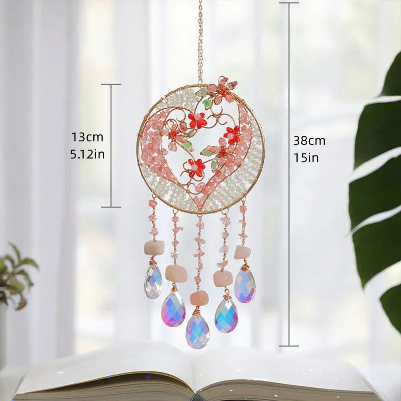 Sun catcher ornament crystal wind chime dreamcatcher - Dimensions