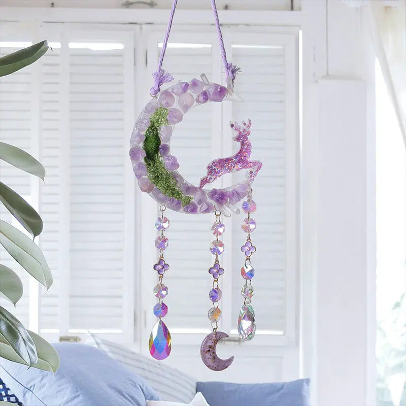 Sun catcher ornament crystal wind chime dreamcatcher - Front View