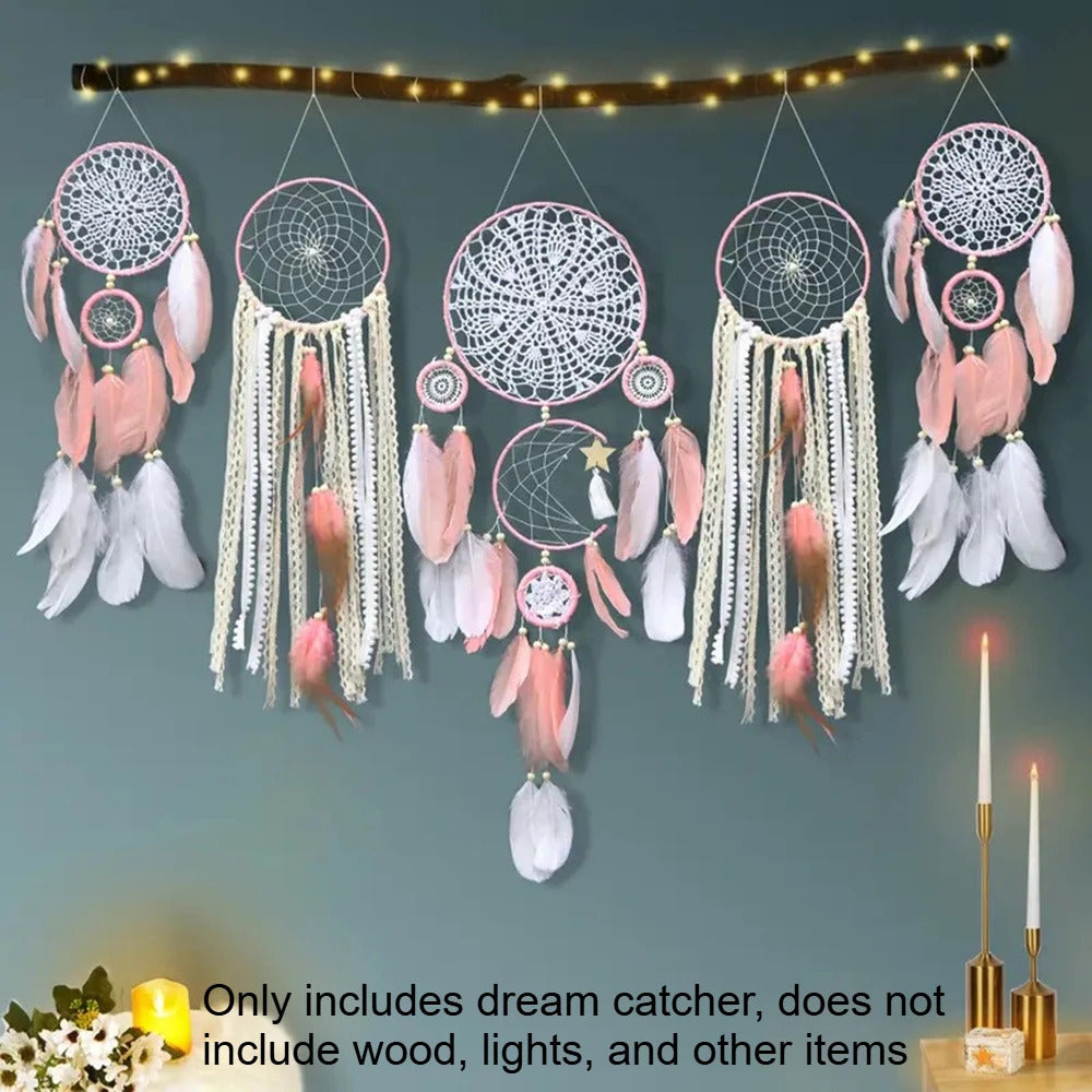 Dreamcatcher Wreath style Wall Hanging Decoration Dream Catcher - Front View