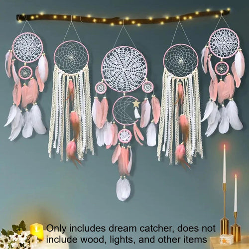 Dreamcatcher Wreath style Wall Hanging Decoration Dream Catcher - Front View