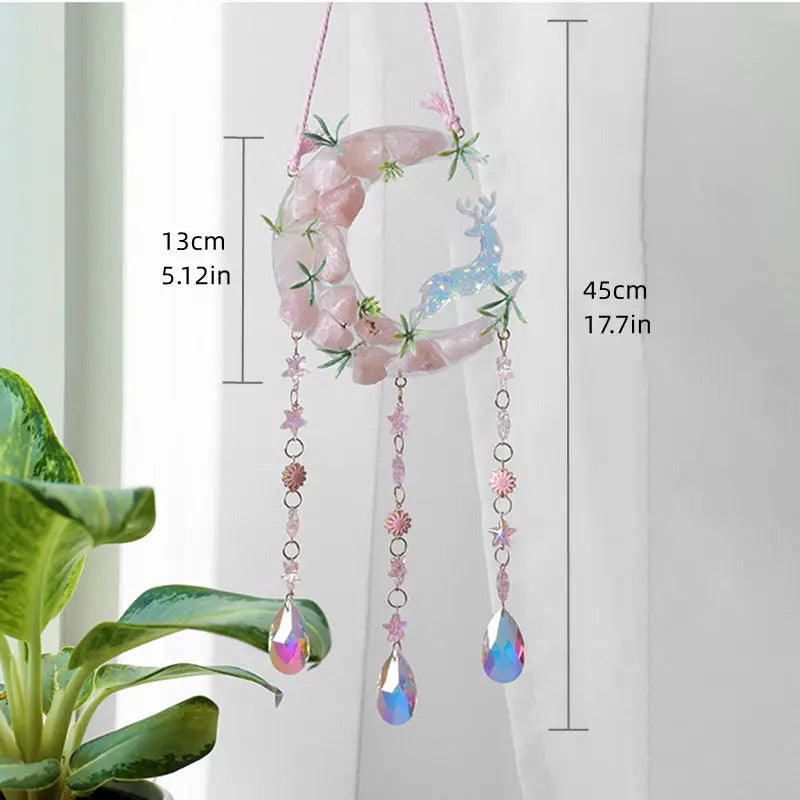 Sun catcher ornament crystal wind chime dreamcatcher - Size Reference