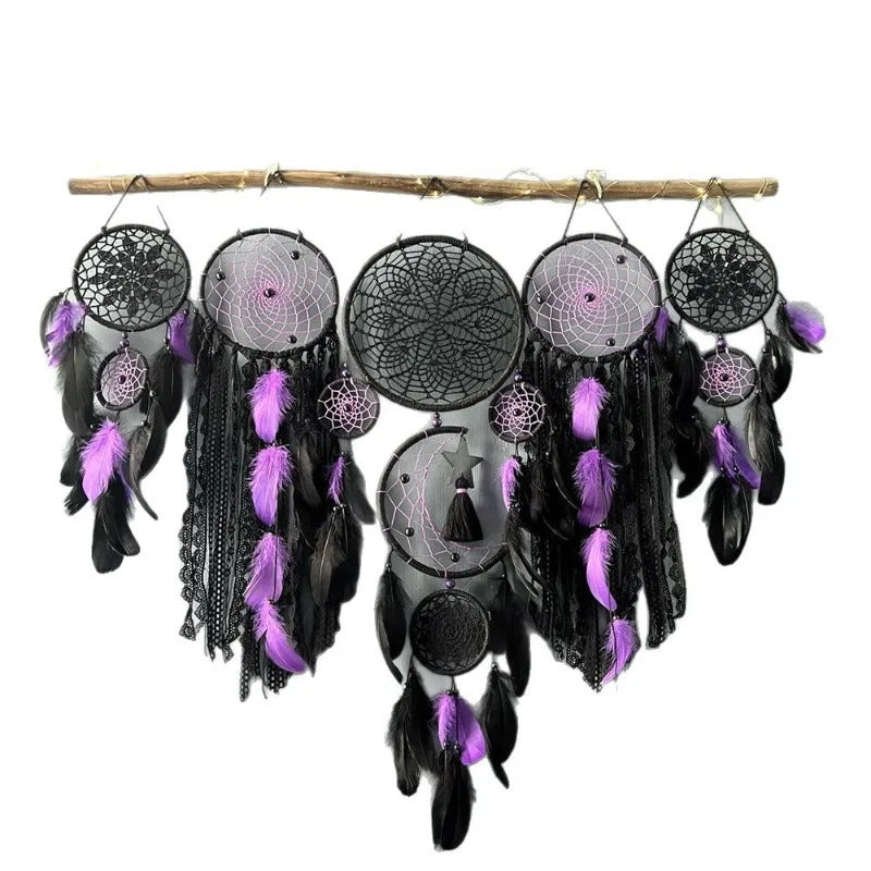 Dreamcatcher Wreath style Wall Hanging Decoration Dream Catcher - Close-up Detail